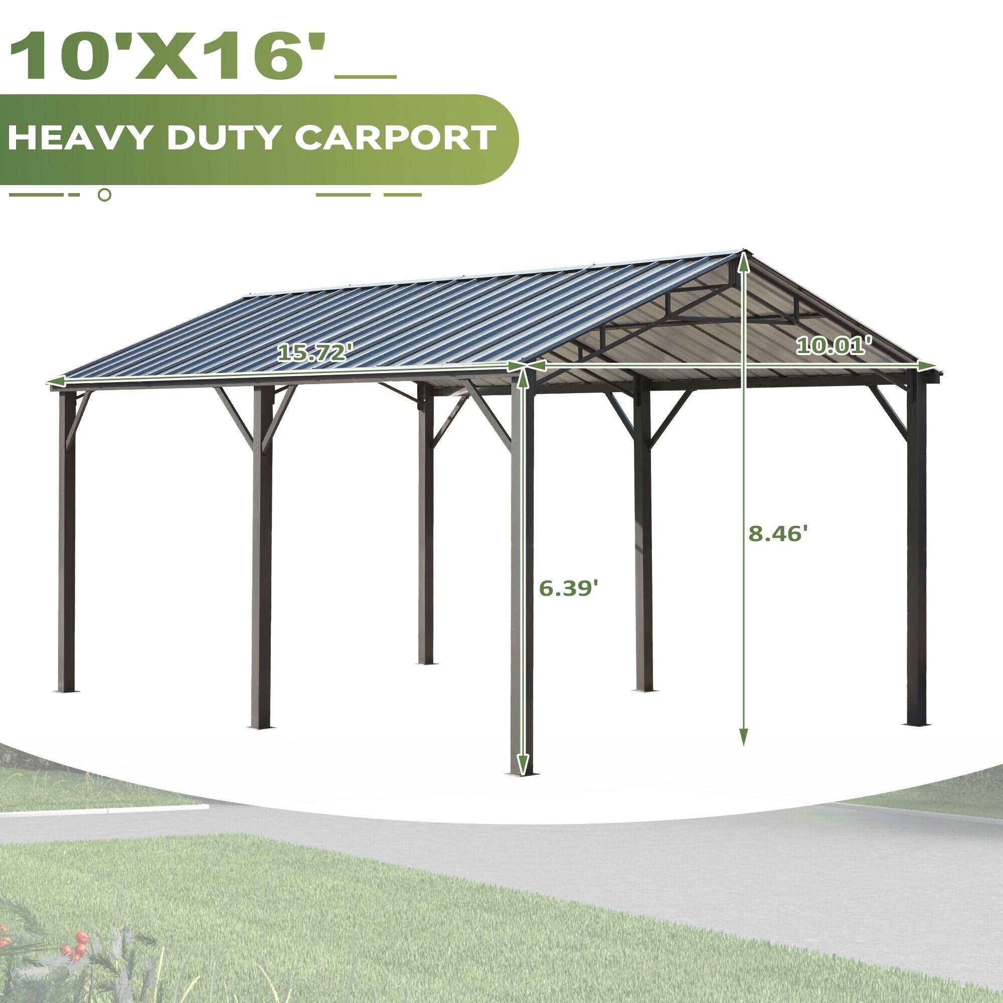 10'X16' HEAVY DUTY CARPORT  
15.72'  
10.01'  
8.46'  
6.39'