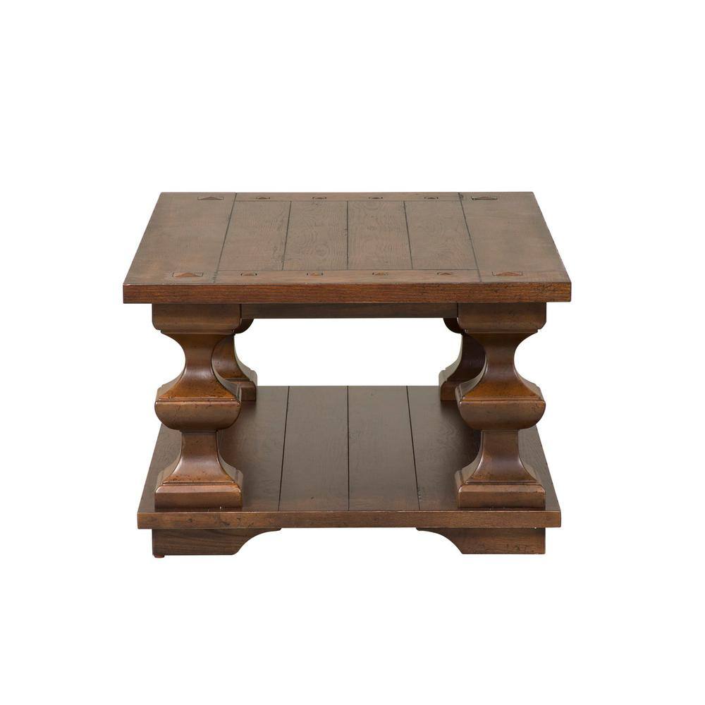 Left. Liberty Furniture Industries - Sedona Cocktail Table in Kona Brown - Brown.