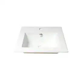 Alfi - 17" Square Drop In Ceramic Sink with Faucet Hole - White