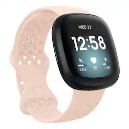 StrapsCo - Endurance Band Silicone Rubber Watch Strap For Fitbit Versa 4 (Short-Medium) - Pink