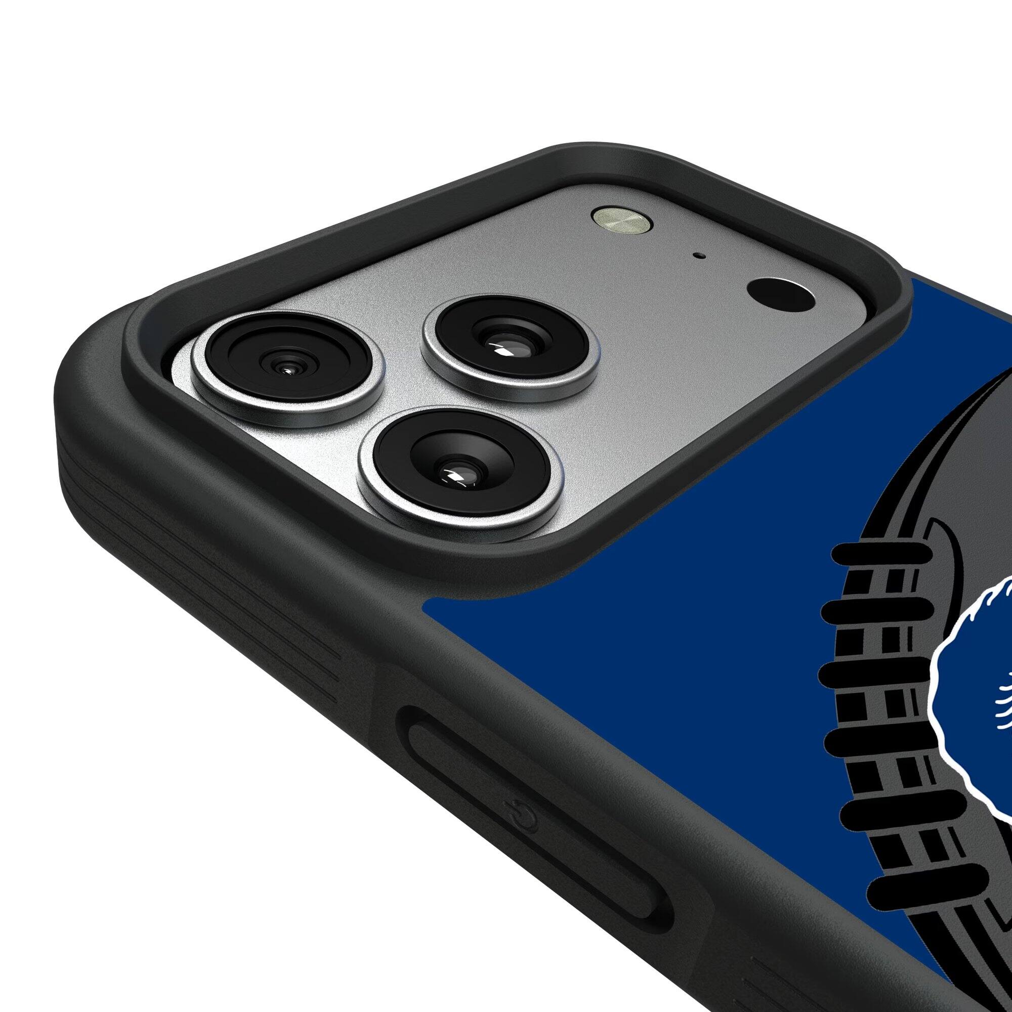 Alt View 2. Keyscaper - Los Angeles Rams Bump Case with 8.2ft Drop Protection - 14 Pro - Multicolor.