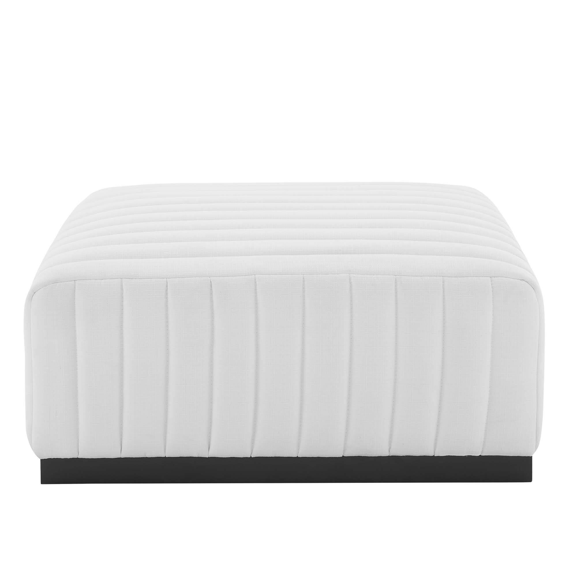 Back. Modway - Conjure Channel Tufted Upholstered Fabric Ottoman by Modway - EEI-5501-BLK-WHI.