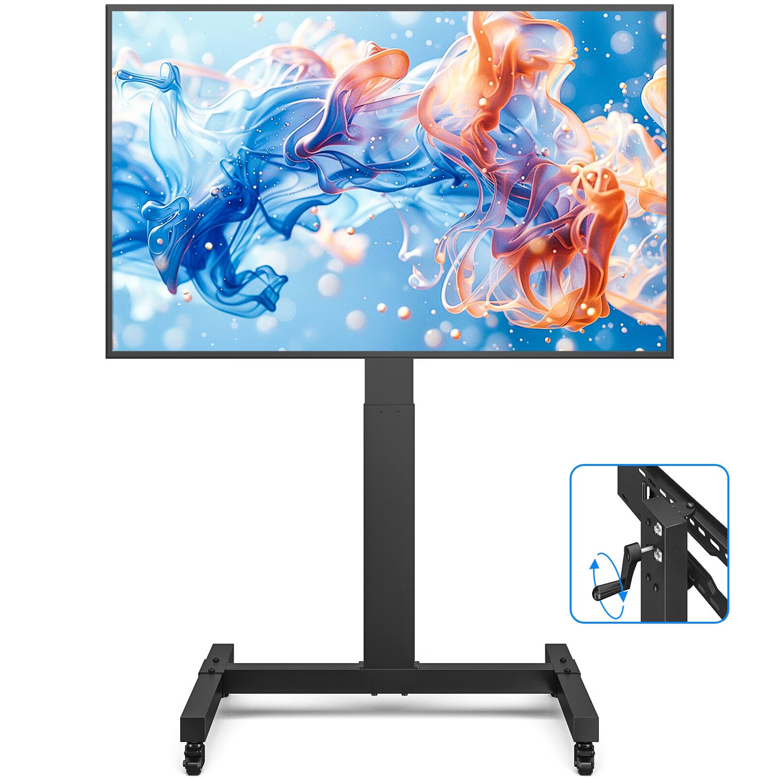 Front. Rfiver - Suitable for 32-75 inch floor-standing mobile TV stands - Black.