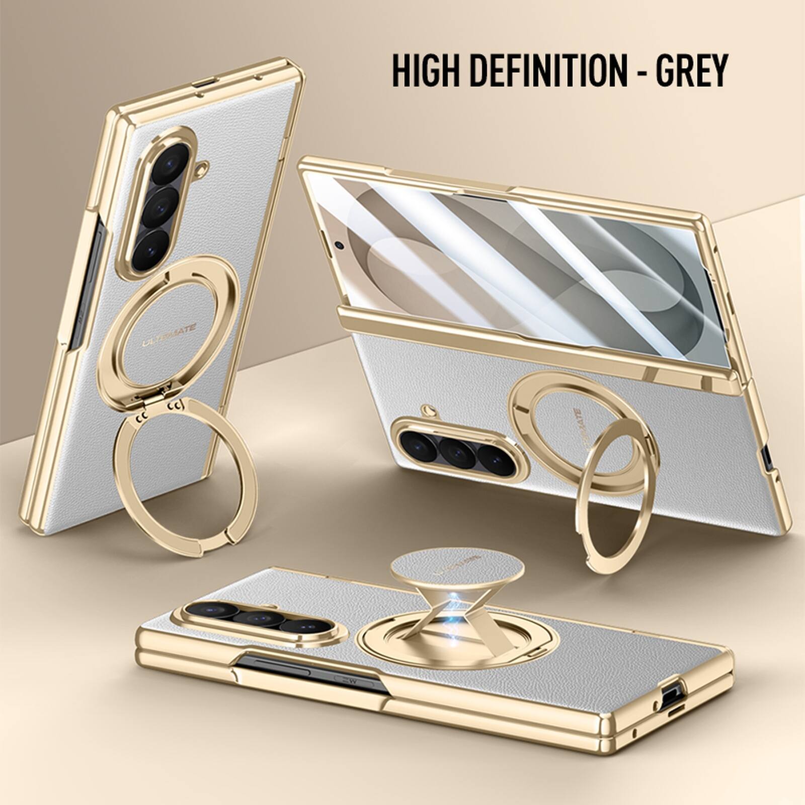 Dteck - Shockproof Case for Samsung Galaxy Z Fold8 Ultra with 2-in-1 Stand, Hard PC Magnetic Cover with Built-in HD Screen Film - Gray price history on PriceWatchPro