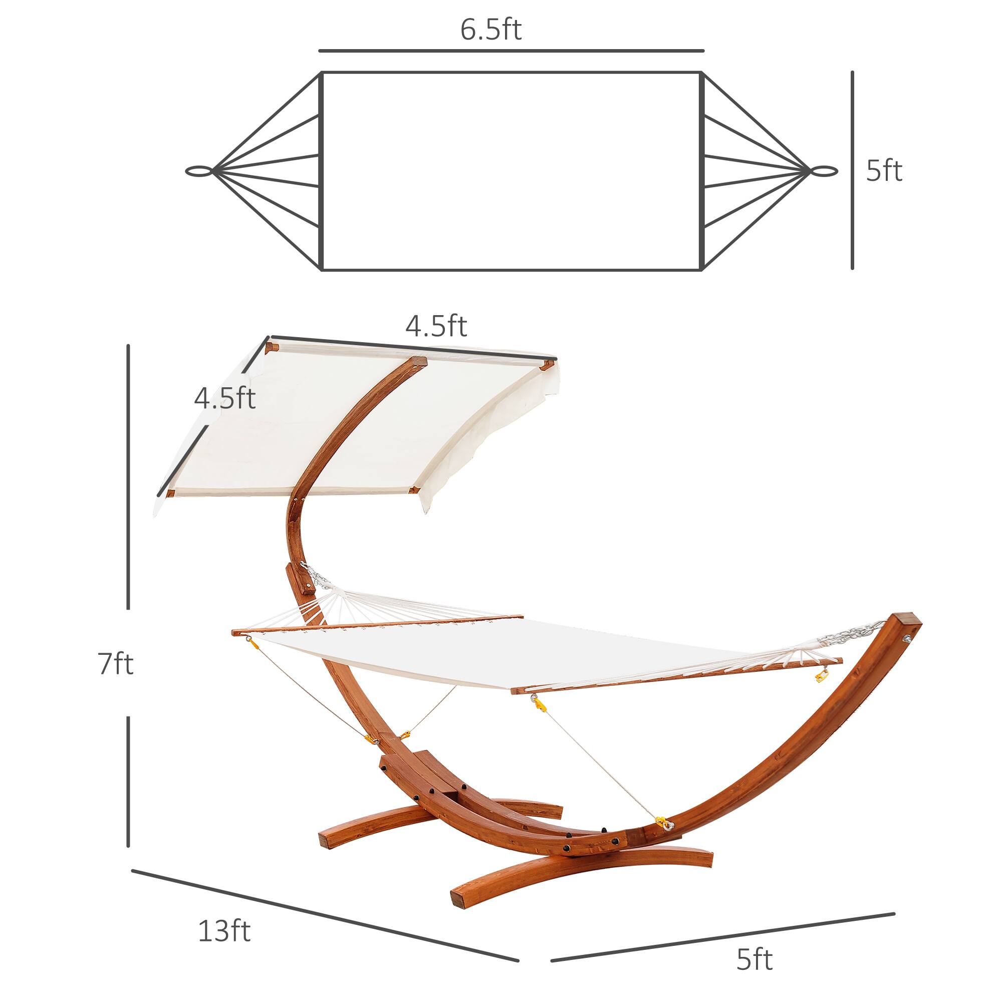 6.5ft, 5ft, 4.5ft, 4.5ft, 7ft, 13ft, 5ft