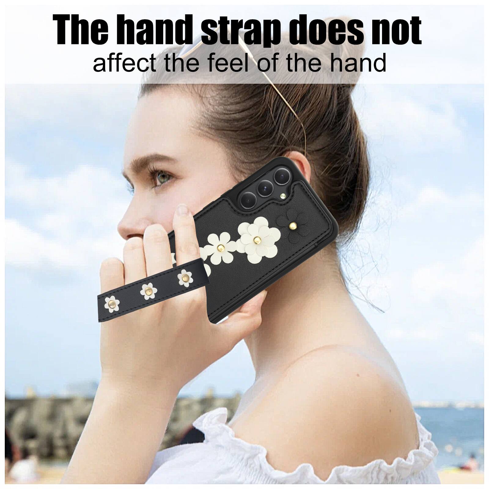 The hand strap does not affect the feel of the hand