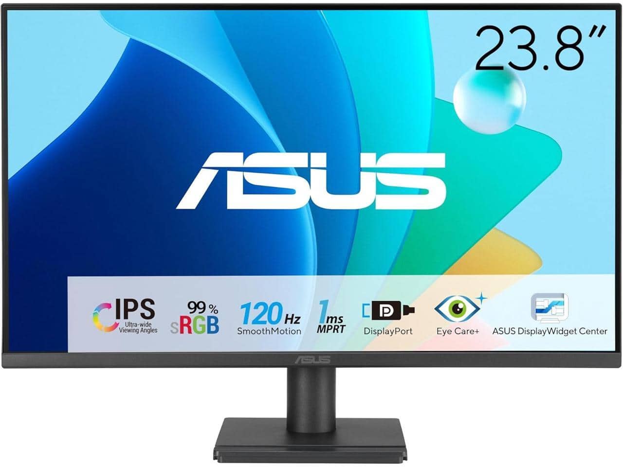 ASUS - 24" 1080P Eye Care Monitor - IPS, 120Hz, 1ms, HDMI, DisplayPort, Low Blue Light, 3 yr warranty - Black