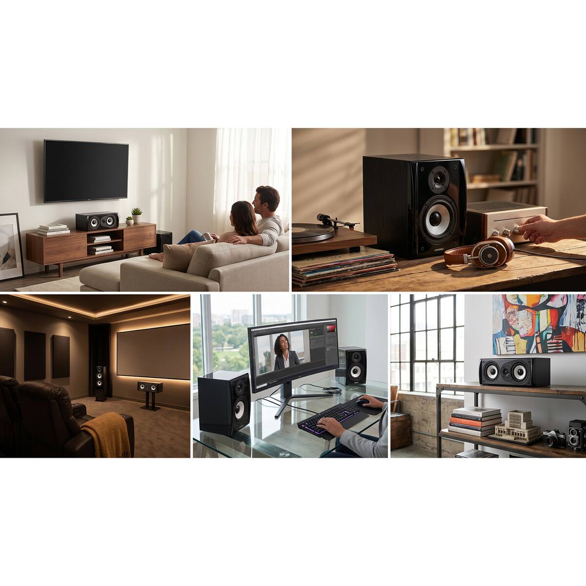 Alt View 4. Energy - Energy Connoisseur CC-5 4.5" 2.5-Way Center Channel Speaker, Black.