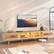 Angle. Bestier - 70" LED TV Stand Mid-Century Modern Gaming Entertainment Center with Sliding Glass Door - Natural Wood.