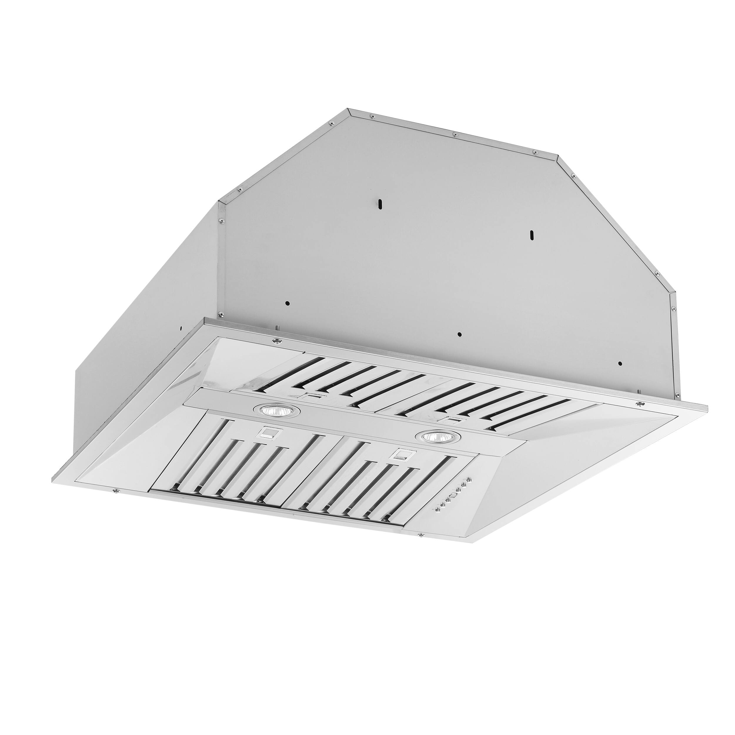 Left. Forno Appliances - Altilia 30" Built-In Range Hood with LED Lighting - Stainless steel.