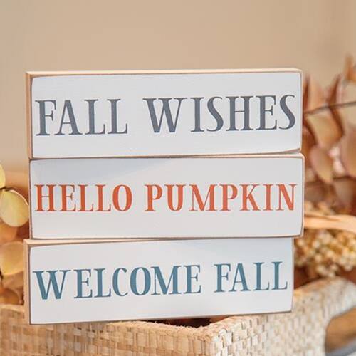 FALL WISHES  
HELLO PUMPKIN  
WELCOME FALL