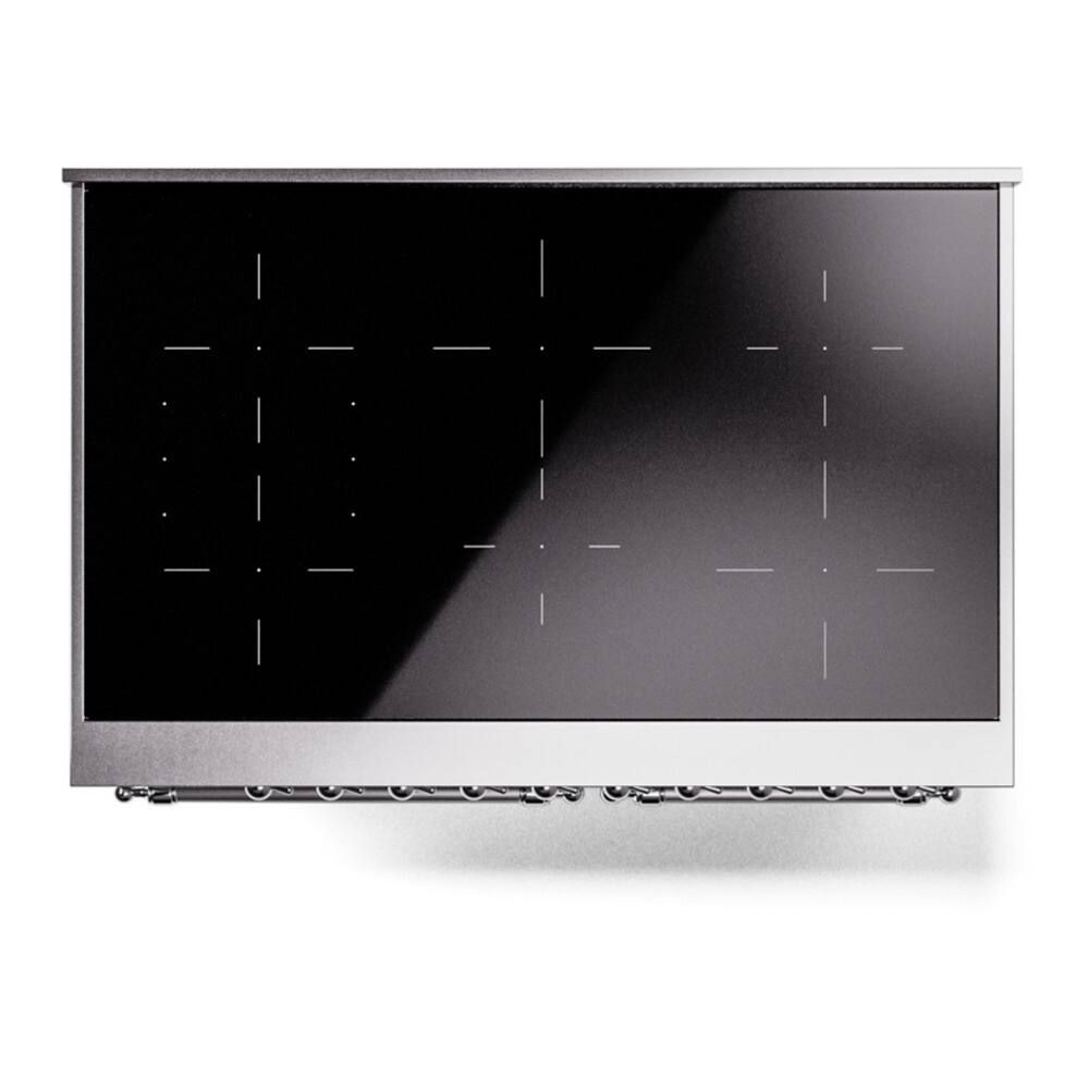 Alt View 5. iLive - ILVE Nostalgie II 40 inch Induction Range with 6 Elements (Triple Glass Door, Stainless Steel, Chrome) - Stainless Steel.
