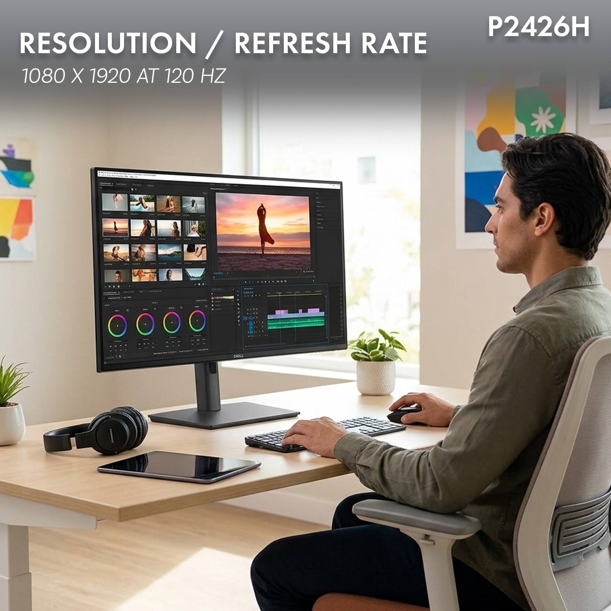 RESOLUTION / REFRESH RATE  
1080 X 1920 AT 120 HZ  
P2426H