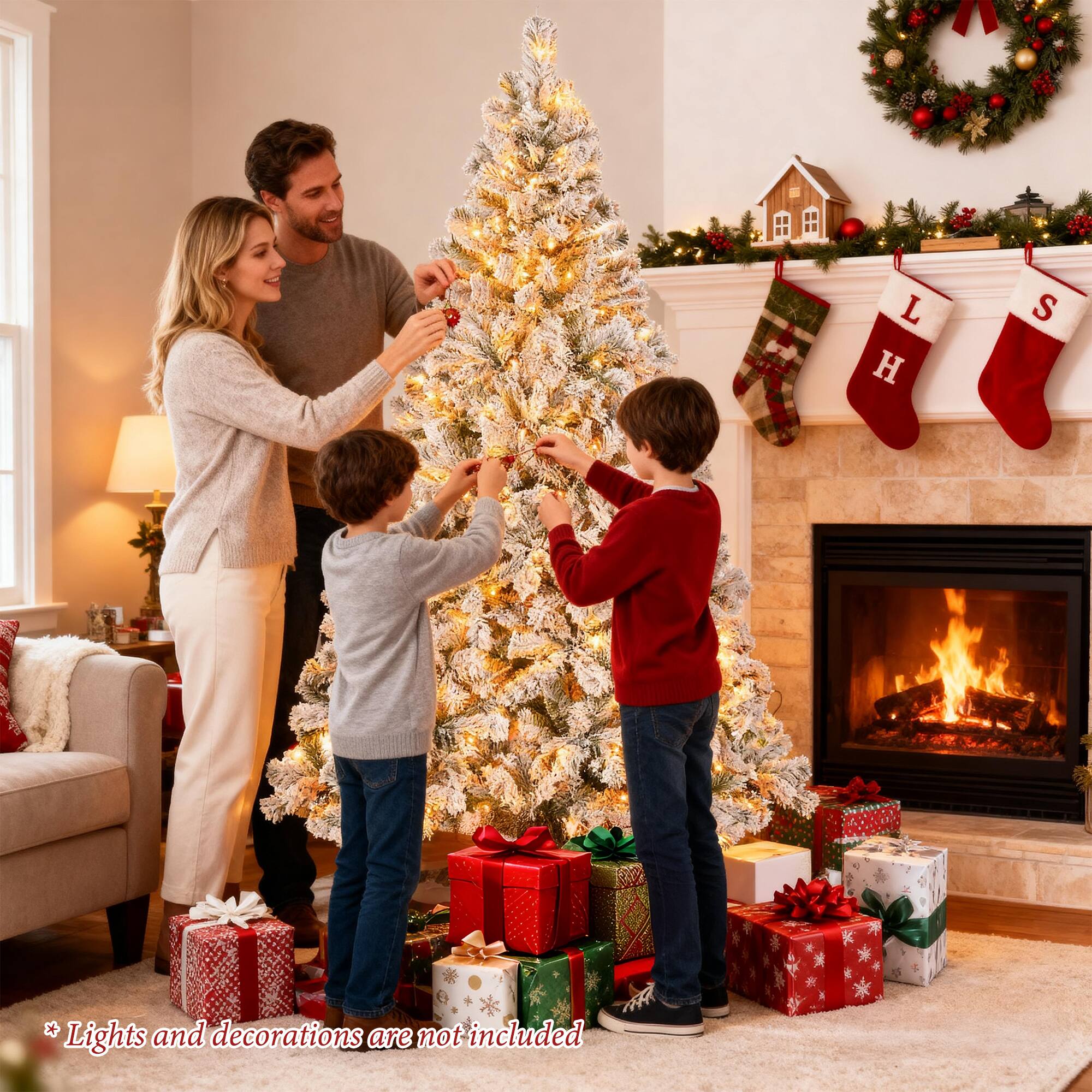 Lights and decorations are not included.