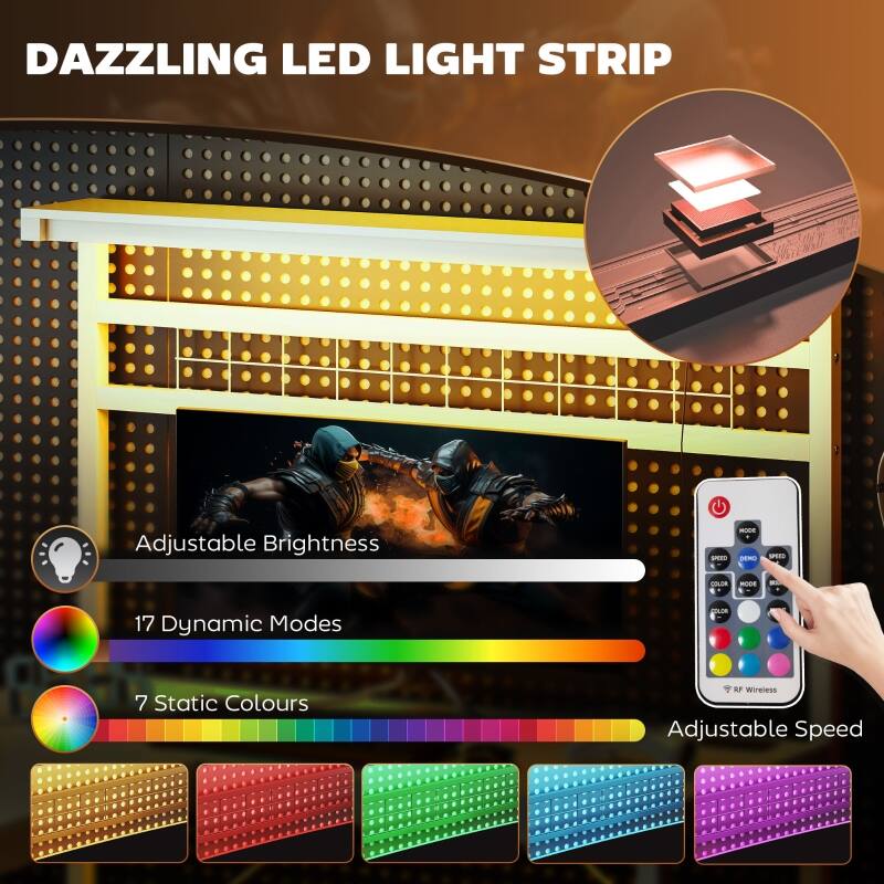 DAZZLING LED LIGHT STRIP

- Adjustable Brightness
- 17 Dynamic Modes
- 7 Static Colours
- RF Wireless
- Adjustable Speed