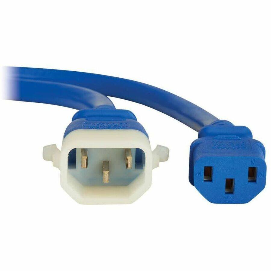 Alt View 5. Tripp Lite - Eaton Tripp Lite Series 6 Pack of Locking C13 to C14 P-Lock Power Cord - 6ft Extension Cables, Blue, Heavy-Duty, 15A - Blue.