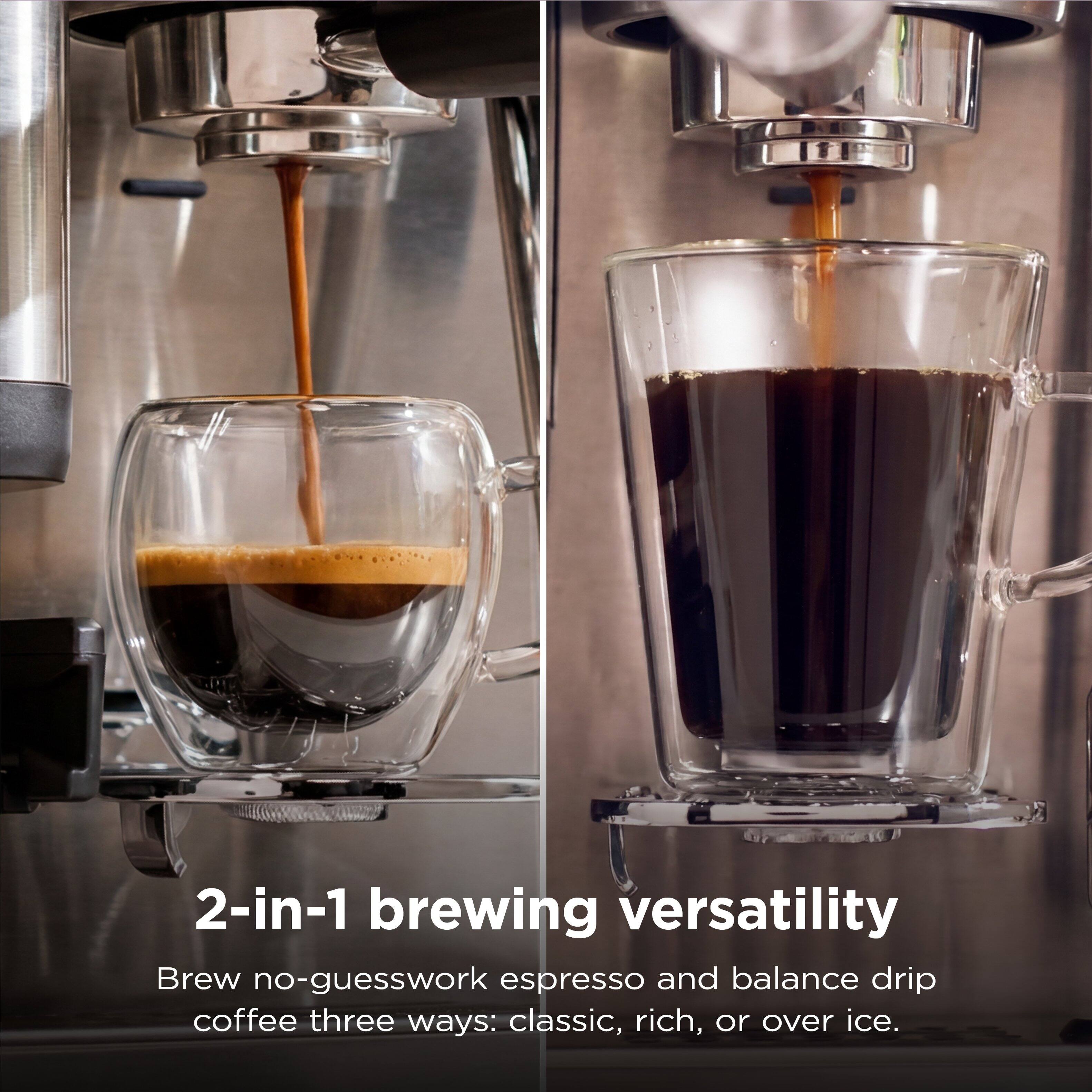 2-in-1 brewing versatility  
Brew no-guesswork espresso and balance drip coffee three ways: classic, rich, or over ice.