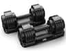 FLYBIRD - 55LB Adjustable Dumbbell, 5-in-1 Fast Adjust Weights with Anti-Slip Handle for Home Gym Workout - 55LB pair