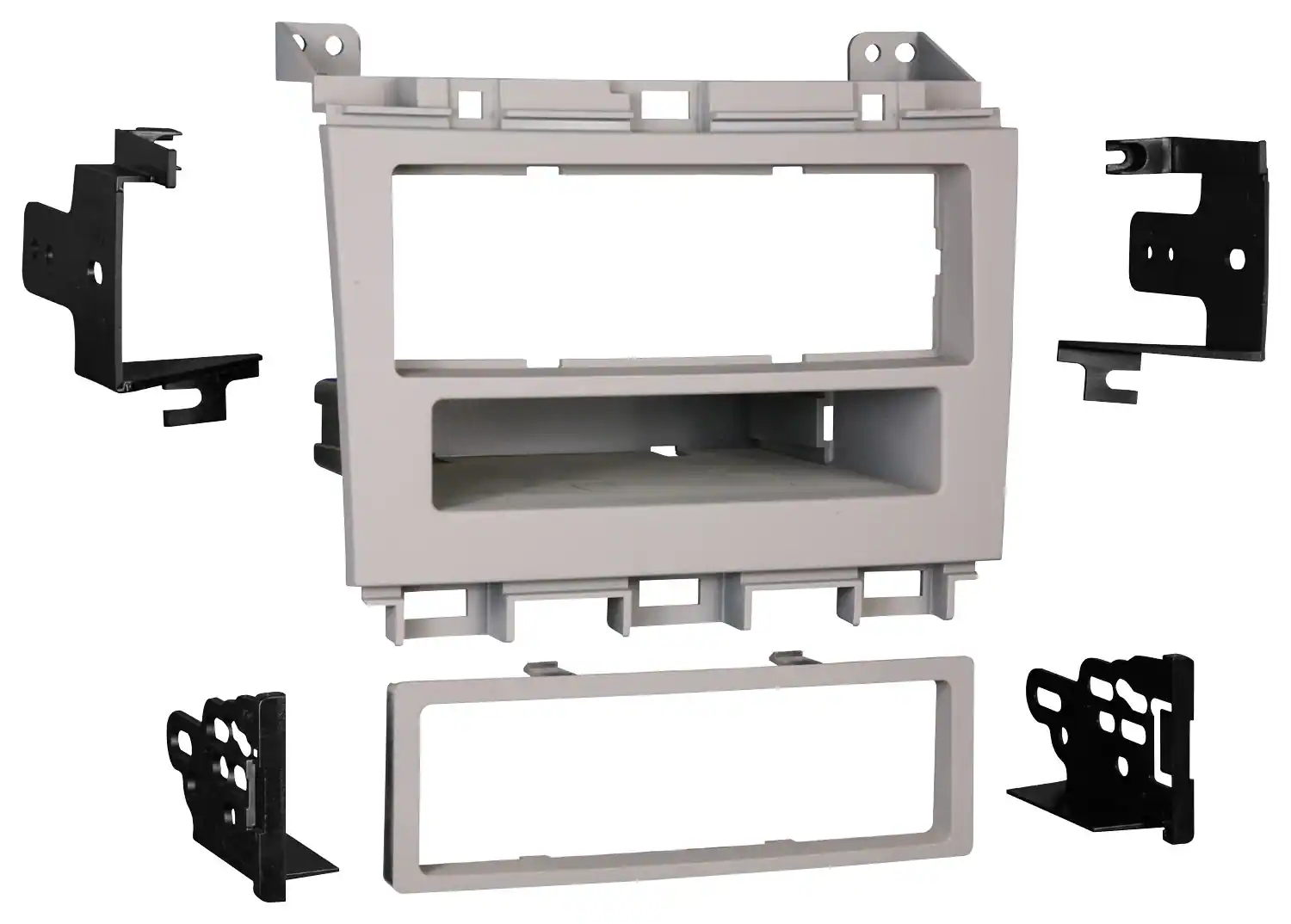 Front. Metra - Dash Kit for Select 2009-2014 Nissan Maxima DIN - Gray.