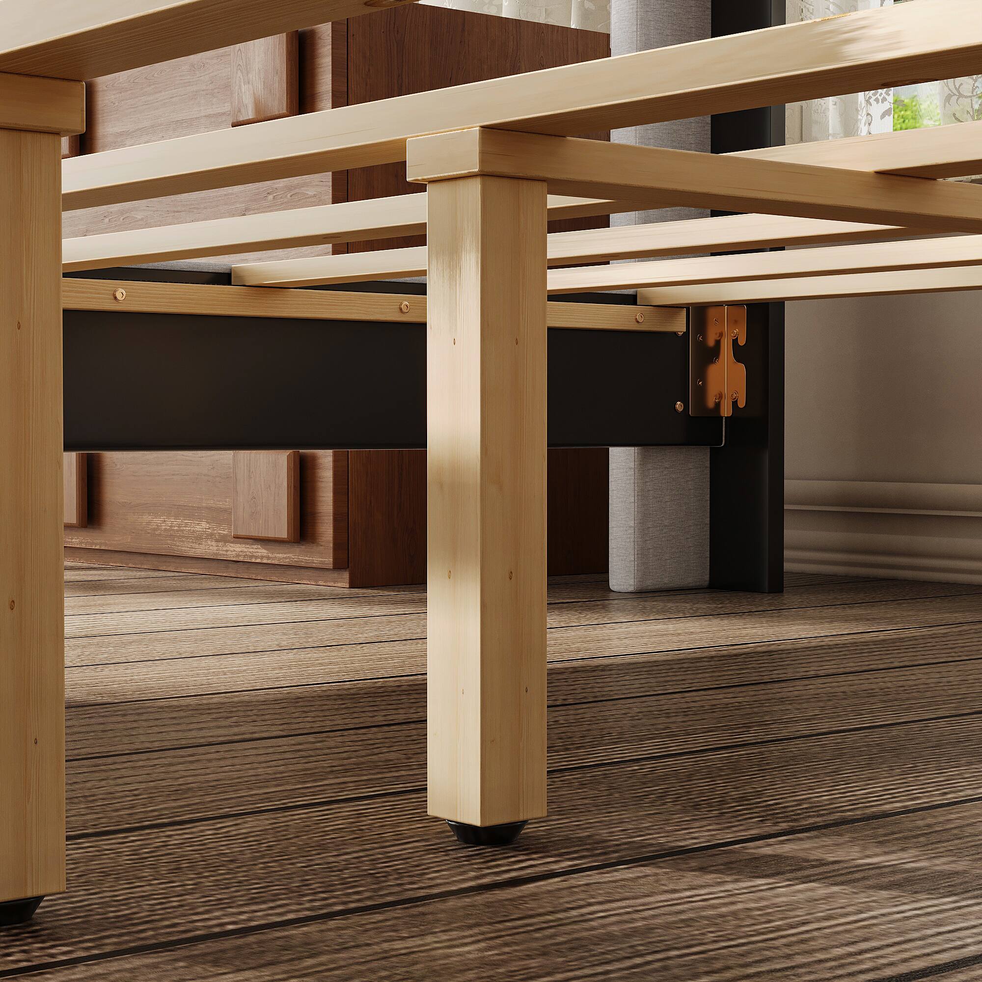 Alt View 7. Famapy - Famapy Upholstered Bed Frame: Tufted Headboard, Reinforced Slats & Quiet Stability - Gray.