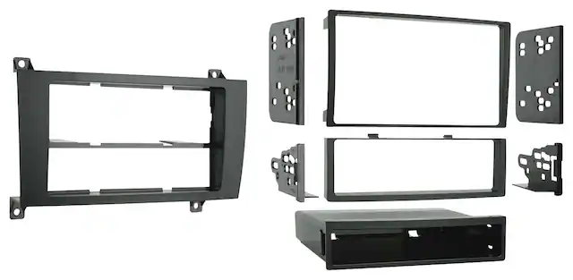 Front. Metra - Dash Kit for Select 2005-2011 Mercedes-Benz SLK DIN DDIN - Black.