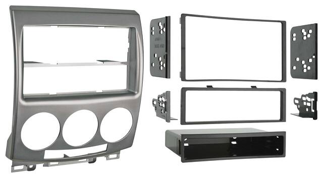 Front. Metra - Dash Kit for Select 2006-2010 Mazda 5 DIN DDIN - Silver.