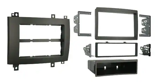 Front. Metra - Dash Kit for Select 2003-2007 Cadillac CTS DIN DDIN - Gray.