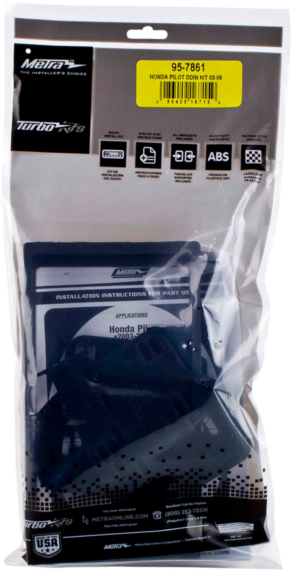 Alt View 11. Metra - Dash Kit for Select 2003-2008 Honda Pilot DDIN - Black.