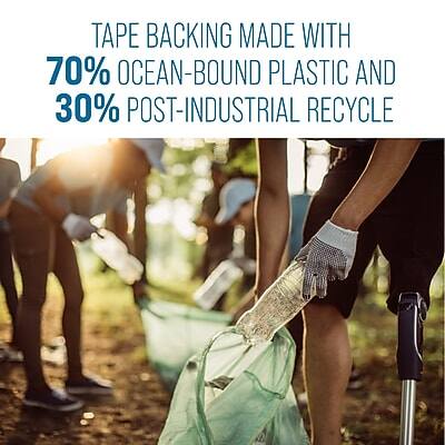 TAPE BACKING MADE WITH  
70% OCEAN-BOUND PLASTIC AND  
30% POST-INDUSTRIAL RECYCLE