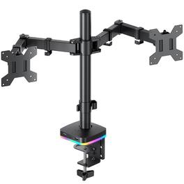Comfort Essence - Dual Monitor Desk Mount Stand With 3 Usb Ports Charging And Data Transfer Function Adjustable Arms For Moni - RGB Dual Monitor Arm