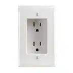 Front. Leviton - 689 1-Gang Recessed Duplex Receptacle, 15A 125V, Residential Grade. - White.