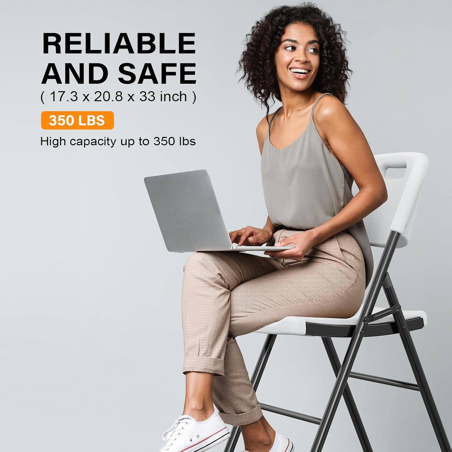 RELIABLE AND SAFE  
(17.3 x 20.8 x 33 inch)  
350 LBS  
High capacity up to 350 lbs