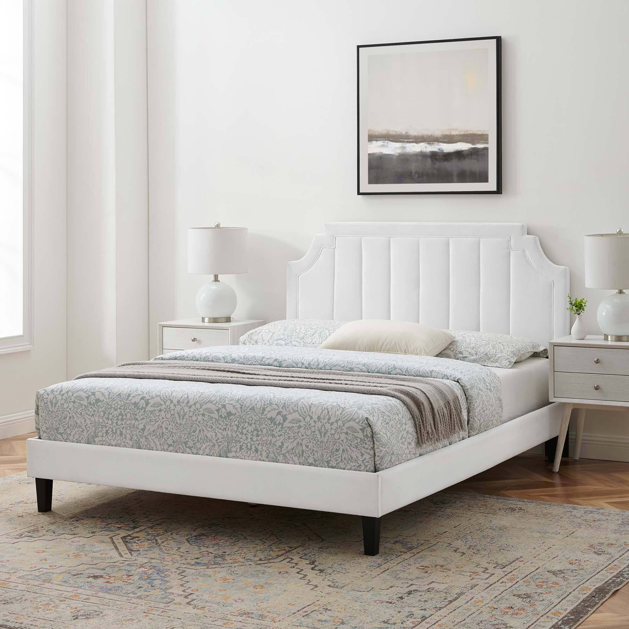 Alt View 5. Modway - Marlee Wood Full Platform Bed With Angular Frame - Gray.