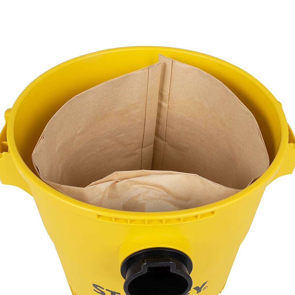 Angle. Stanley - Stanley Disposable Filter Bag 3 Pack for 5-8 Gallon Wet/Dry Vacuums - White.