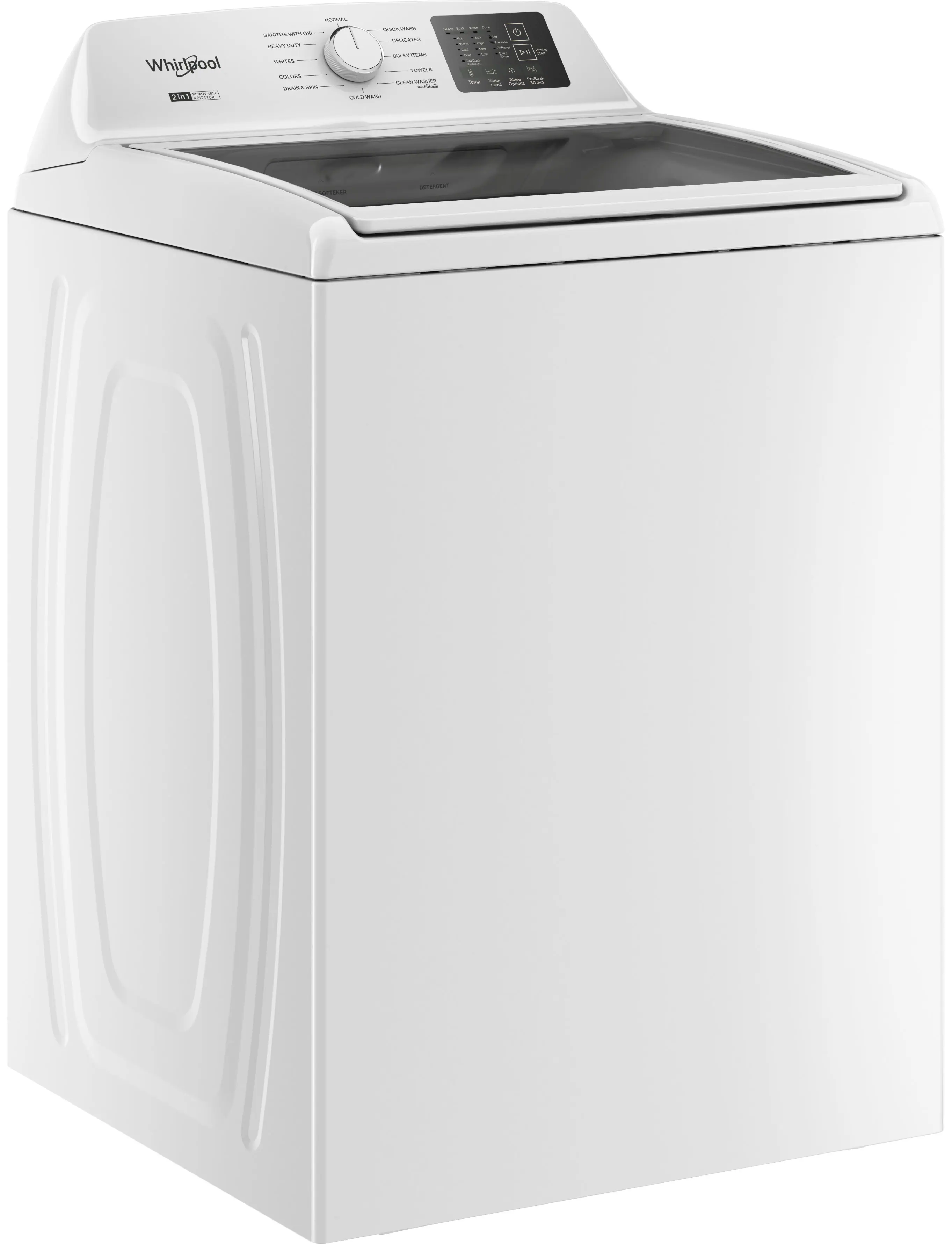 Whirlpool  
2 in 1  
WASHER & DRYER  

NORMAL  
HEAVY DUTY  
HEAVY DUTY + OR  
WHITES  
COLORS  
DRYER & SPIN  
COLD WASH  

QUICK WASH  
HEAVY DUTY  
DRYER  
TOWELS  
BULKY ITEMS  
CLEAN MAGNET  

BARETON  
VE