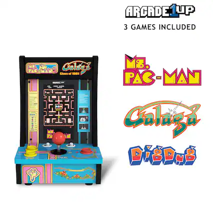 Arcade Up 3 Games Included: Pac-Man, Ms. Pac-Man, Galaga. - T (Teen 13+)