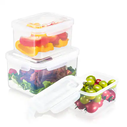 Front. Sorbus - Sorbus 3 Pack Nesting Rectangular Plastic Food Storage Containers Leak-Proof Stackable Meal Prep Bowls - Clear.