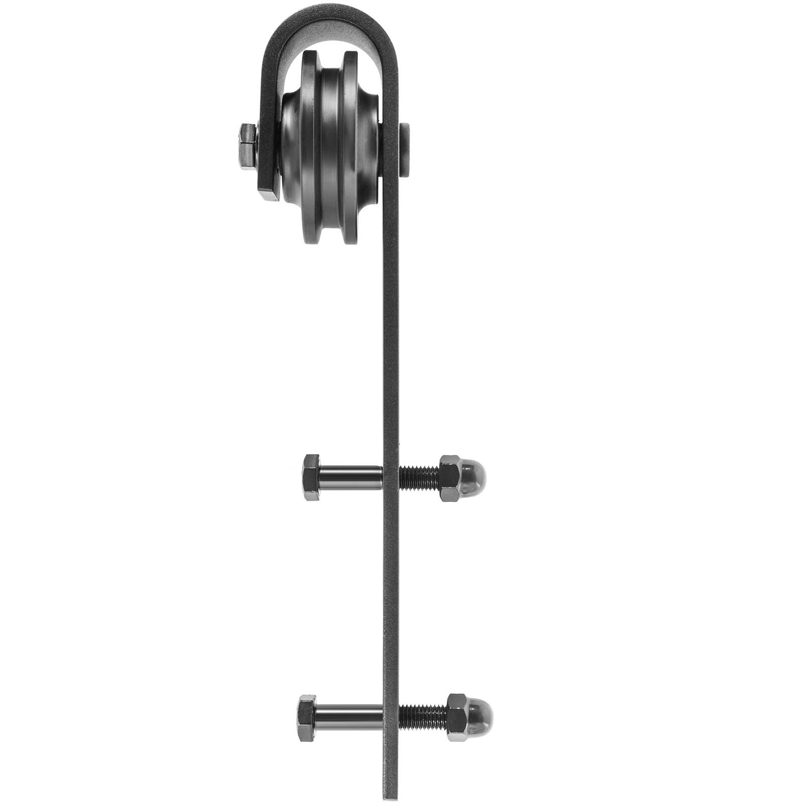 Alt View 5. VEVOR - Sliding Barn Door Hardware Kit, 12FT Barn Door Kit, 330LBS Load-Bearing Double Barn Door Hardware Kit, Carbon Steel - Black.