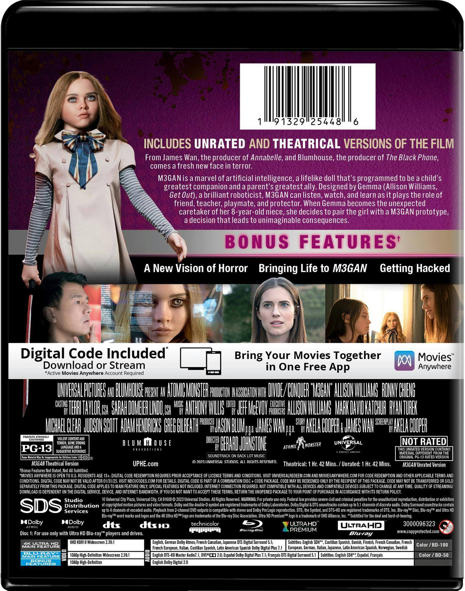 Back. M3GAN (Unrated Edition)   - 4K Blu-Ray.