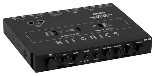Hifonics - 4-Band Equalizer for Most Aftermarket Vehicle Stereo Systems - Black - Larger Front