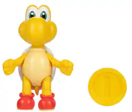Jakks Pacific - Super Mario 4 Inch Action Figure | Koopa w/ Coin - Red