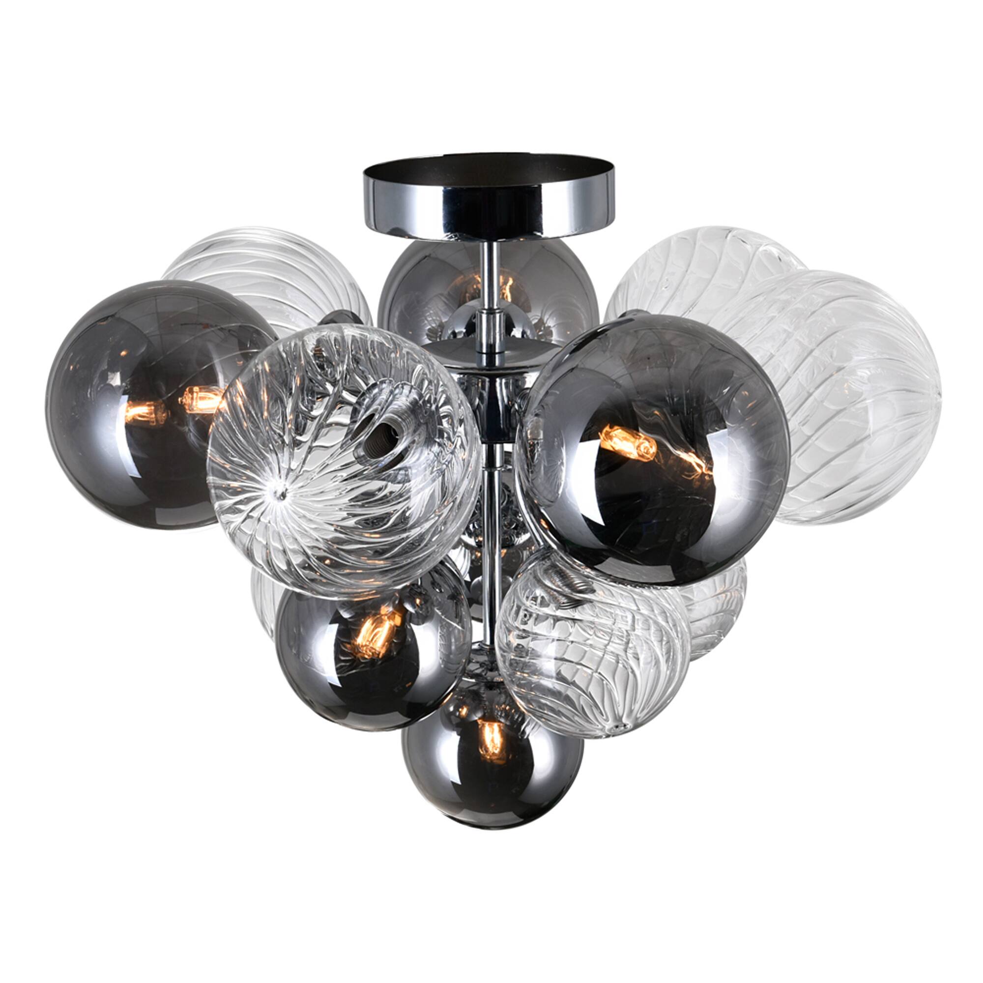 Angle. CWI Lighting - Pallocino 6 Light Flush Mount With Chrome Finish - Chrome.