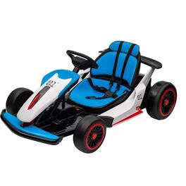 GARVEE - 24V Kids Drift Go-Kart, Electric Racing Car with Dual 200W Motors, Adjustable Seat, LED Lights & MP3 for Ages 6–12 - Blue