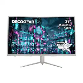 Deco Gear - 39-Inch Curved Widescreen Gaming Monitor, 2560x1440, 165 Hz, HDR400, 16:9 - White