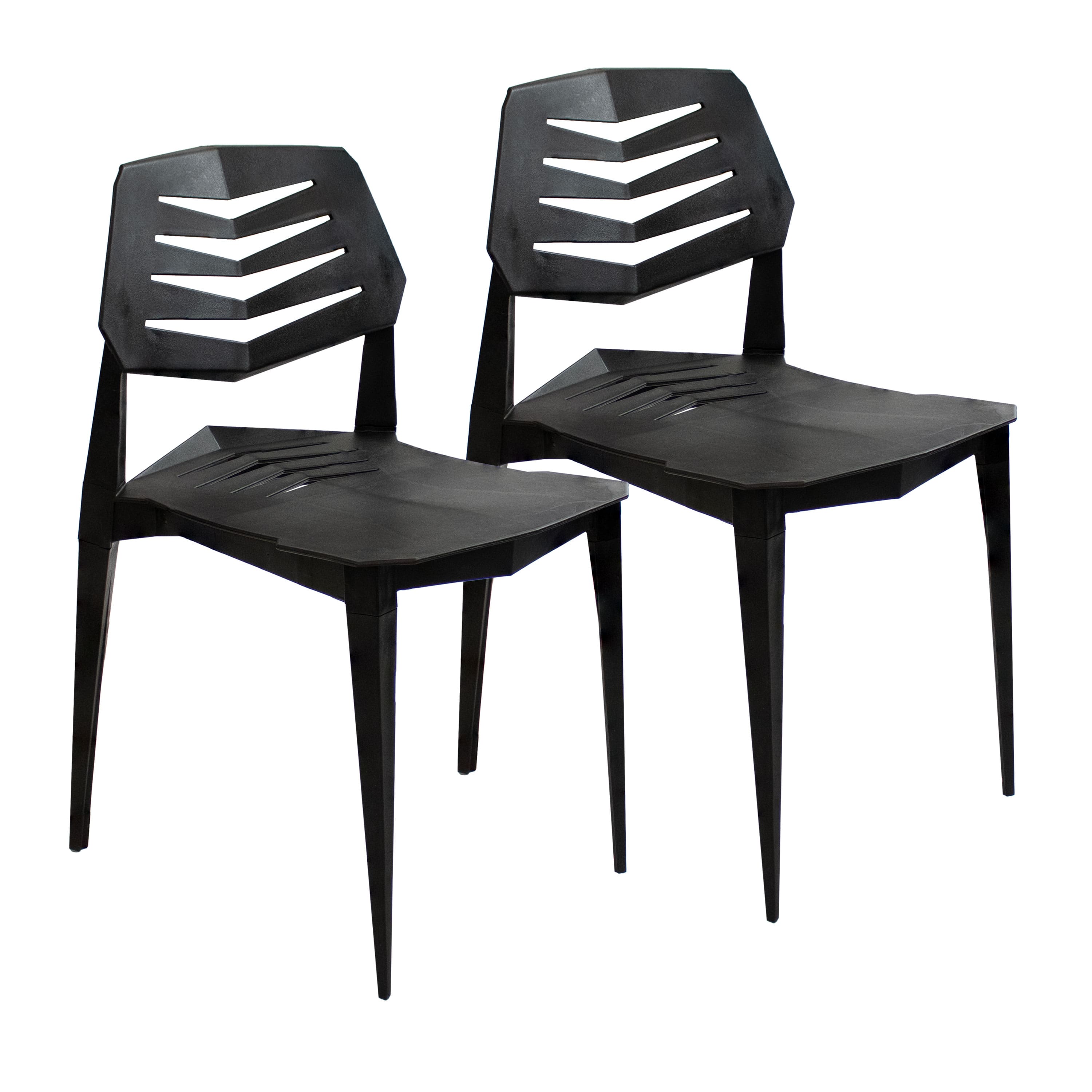 Sunnydaze - Matisse Polypropylene Outdoor Dining Chair - Set of 2 - Black