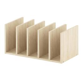 FurniFact - Wooden Desktop Bookshelf Storage Organizer in Brown with Multi-Functional Design - Bauhaus Oak