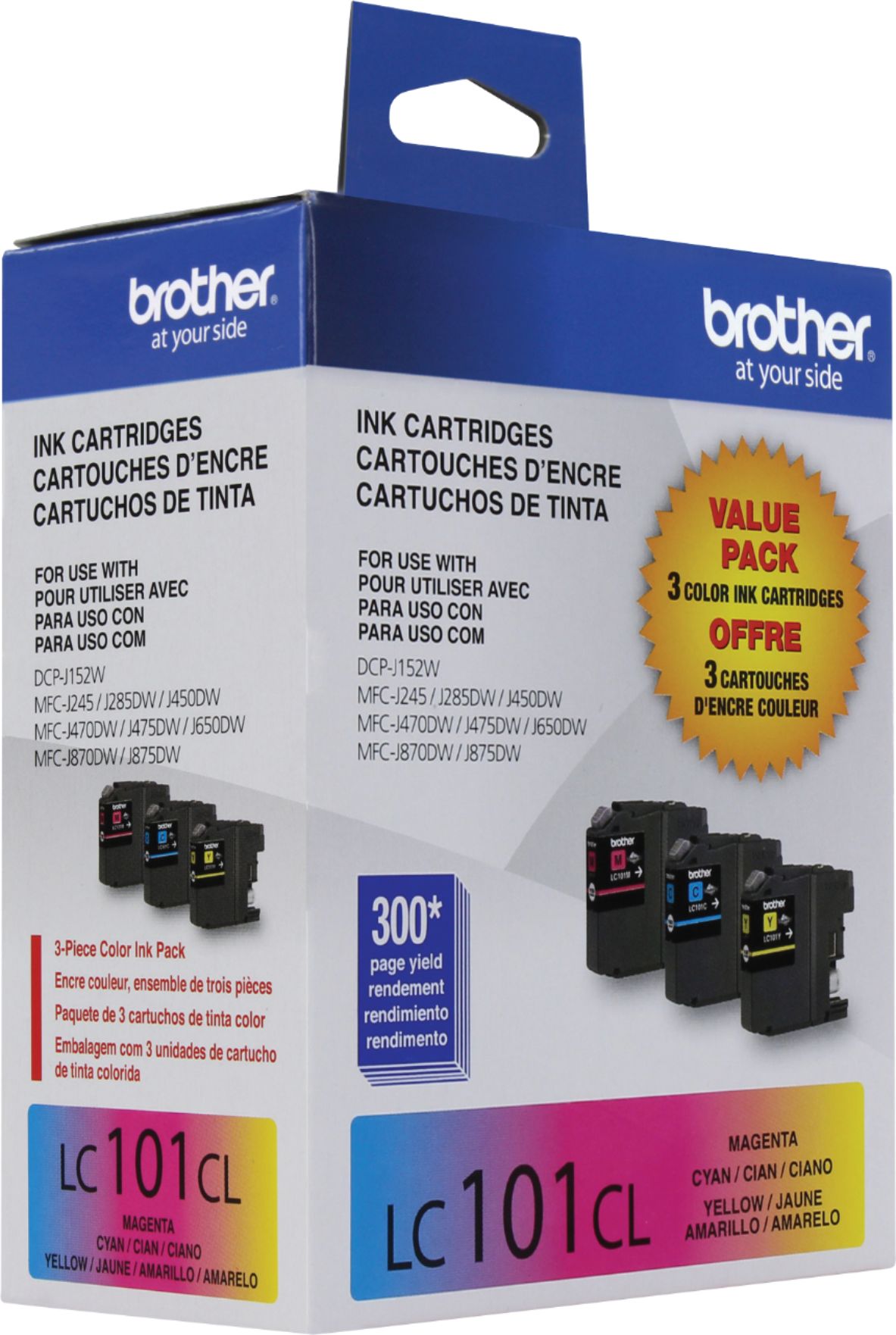 Brother - LC1013PKS Standard-Yield 3-Pack Ink Cartridges - Cyan/Magenta/Yellow