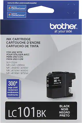 Front. Brother - LC101BK Ink Cartridge - Black.