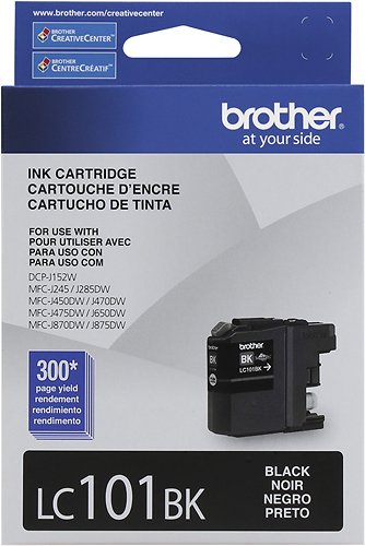 Front Zoom. Brother - LC101BK Ink Cartridge - Black.
