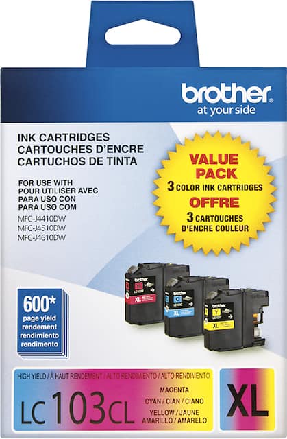 Brother Lc1033pks Xl High Yield 3 Pack Ink Cartridges Cyan Magenta Yellow Lc 1033pks Best Buy Brother Lc1033pks Xl High Yield 3 Pack Ink Cartridges Cyan Magenta Yellow Lc 1033pks Best Buy